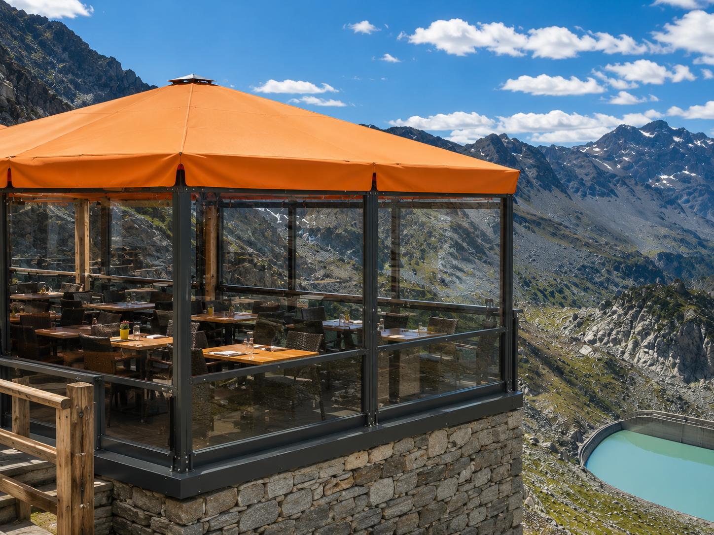 Paravent télescopique en verre et parois transparentes FABMAT