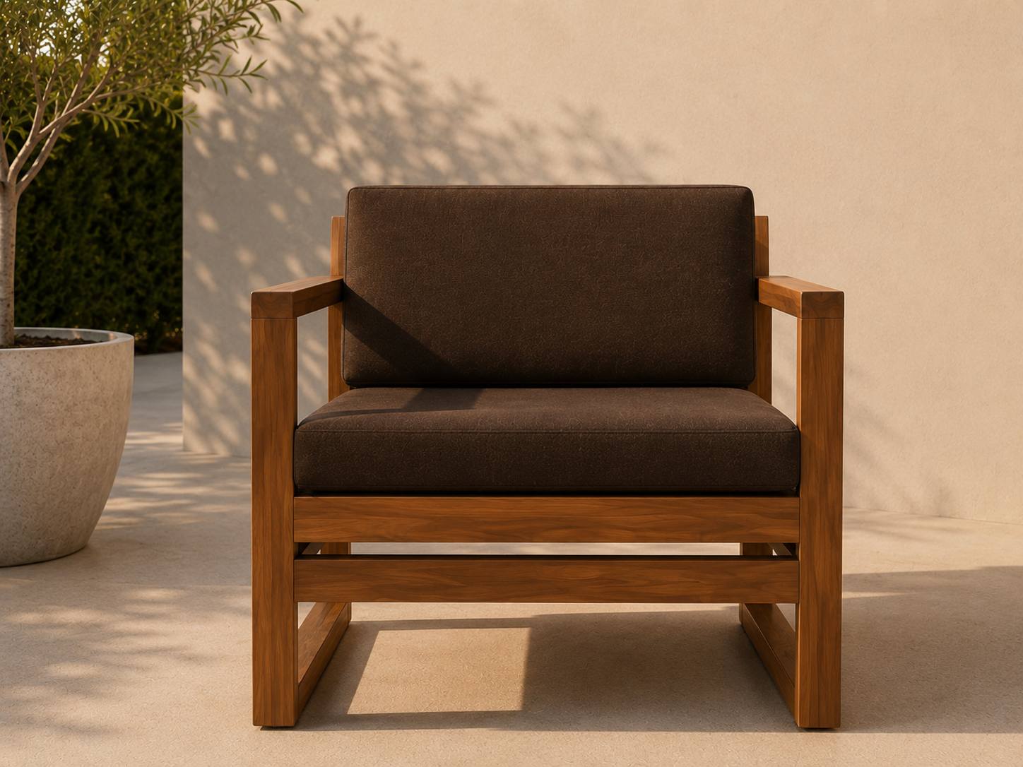 Fauteuil lounge en bois